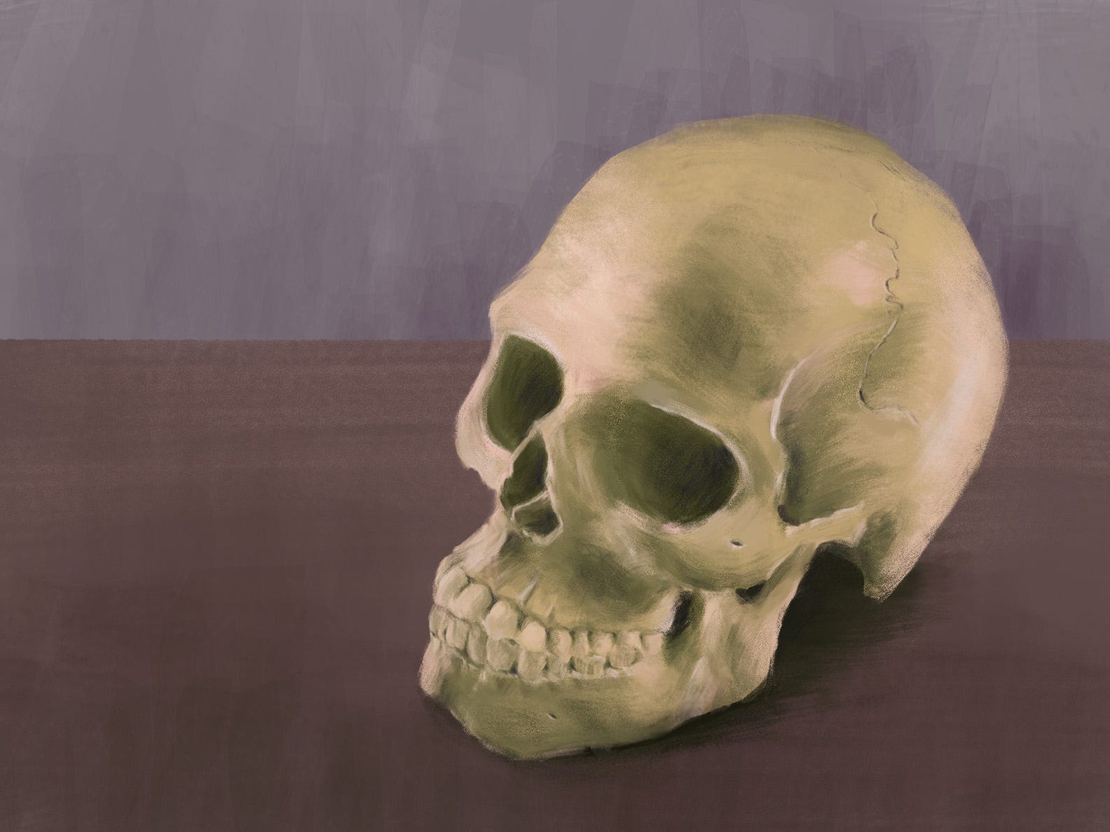 A painted skull.
