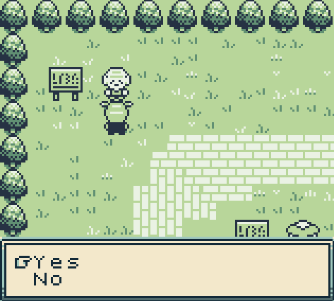 A screenshot from the game showing a choice between yes or no.